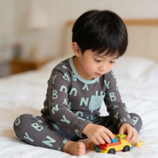 棉.沐之晞子印儿童韩版秋衣秋裤舒绒纯棉小童无骨痕棉毛衫家居服