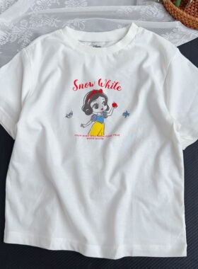 出口日本薄款夏季纯棉儿童短袖T恤 简约公主宽松女童夏装半袖上衣