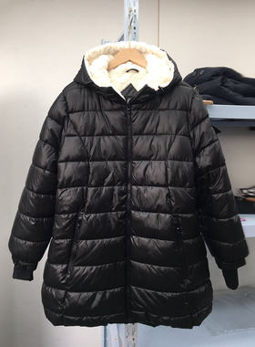 外贸秋冬女大码加厚连帽免洗棉服