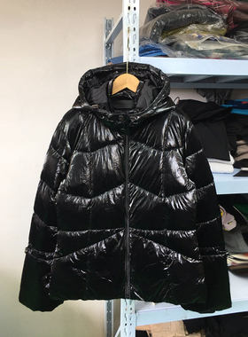 外贸秋冬女棉服防风防水亮面免洗
