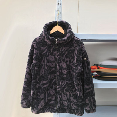 外贸春秋女装连帽加厚复合绒外套