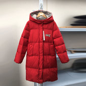 秋冬女大童加厚羽绒服户外防风防水中长款 砖贵童装 吊1359 羽绒服