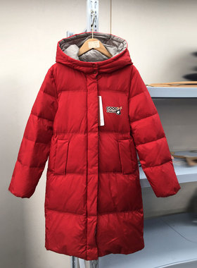 砖贵童装 吊1359 秋冬女大童加厚羽绒服户外防风防水中长款羽绒服