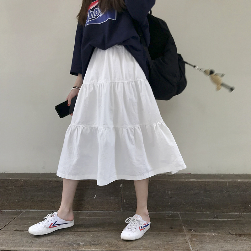 花田橱窗F934 白色半身裙女a字秋冬遮胯裙子显瘦高腰中长款蛋糕裙|msdalam kategori Butik wanita / wanita, skirt - dari Buy2taobao.com untuk memberikan perkhidmatan ejen Taobao profesional membeli