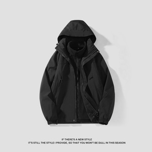 抖音三合一防风潮流休闲户外情侣款连帽冲风衣外套3568-P75图片