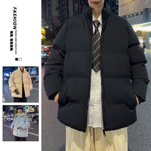 冬季男士韩版立领宽松港风面包服棉衣情侣款加厚外套2208-P42图片