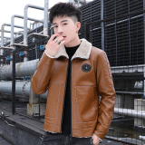 秋冬男士翻领机车外套加绒PU皮夹克男上衣938-P80，男装皮衣，星座1403B