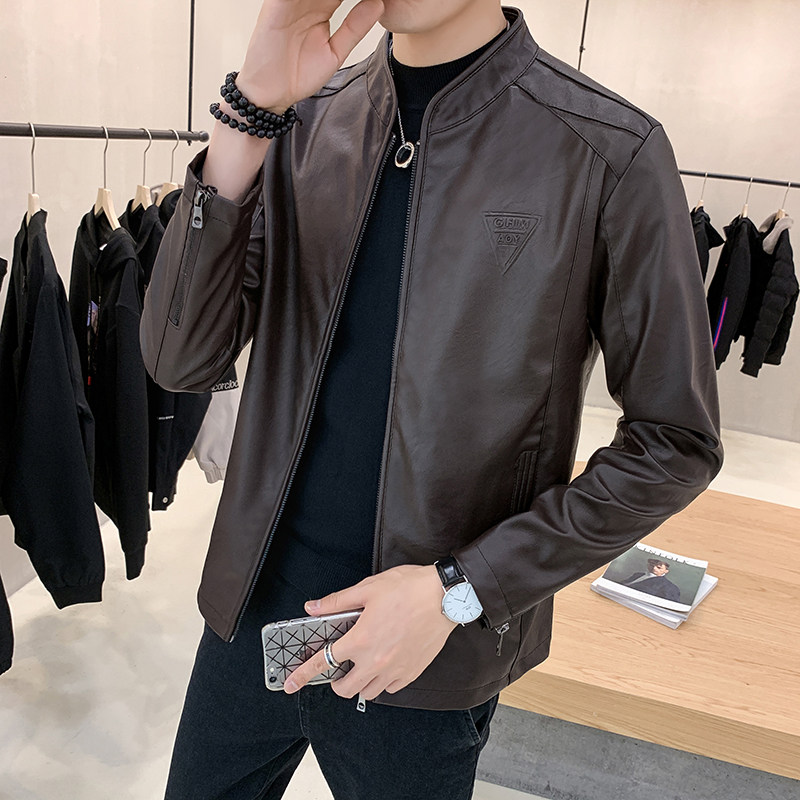 秋季新品休闲时尚皮夹克外套PU皮衣男811-P50,男装皮衣,星座1403B