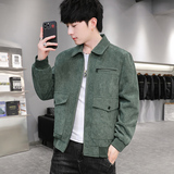 秋冬男士休闲夹克外套韩版潮流港风灯芯绒衣服中青年翻领871-P55，男装夹克，星座1403B