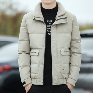 冬季男士外套毛领棉衣修身潮流保暖休闲棉服翻领短款棉袄828-P70图片