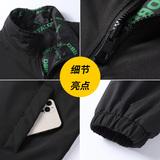 双面穿休闲男士印花夹克外套韩版宽松立领春秋上衣印花8106-P40，男装夹克，星座1403B