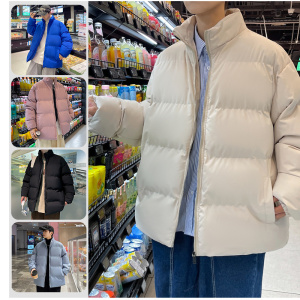 冬季男士韩版立领宽松港风面包服棉衣情侣款加厚外套2208-P42