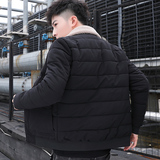 冬季男士羊羔绒翻领棉衣短款外套修身羽绒棉服加厚棉衣827-P65，男装棉衣，星座1403B