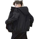 冬季新款男士字母刺绣连帽休闲夹克外套JK802-1-P50大码元，男装夹克，星座1403B