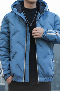 新款棉衣男潮牌棉服学生棉袄两条杠青年连帽棉衣9901-P55图片