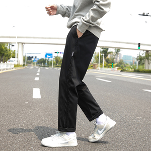2023秋季新款男士休闲韩版宽松潮流松紧腰直筒裤百搭裤子K017-P25图片