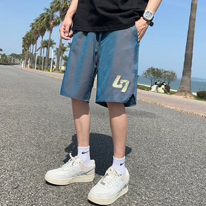 夏季薄款潮流男士青年沙滩裤网红ins休闲刺绣短裤松紧腰DK101-P23图片