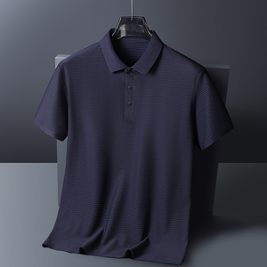 夏季高品质冰丝无痕锦纶冰丝T恤男Polo衫纯色翻领上衣T777-P40图片