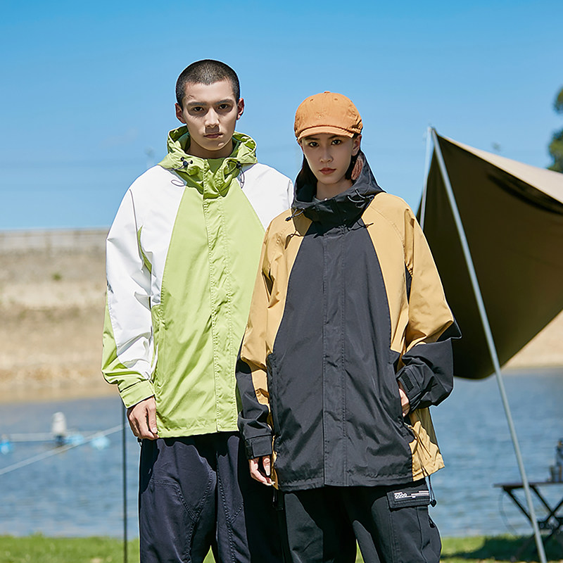 2026秋季新款冲锋衣连帽夹克户外工装日系百搭撞色外套2363-P60，男装夹克，星座1403A