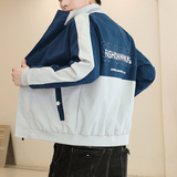 男士春秋拼接外套休闲上衣宽松百搭工装休闲夹克JK609-P28，男装夹克，星座1403B