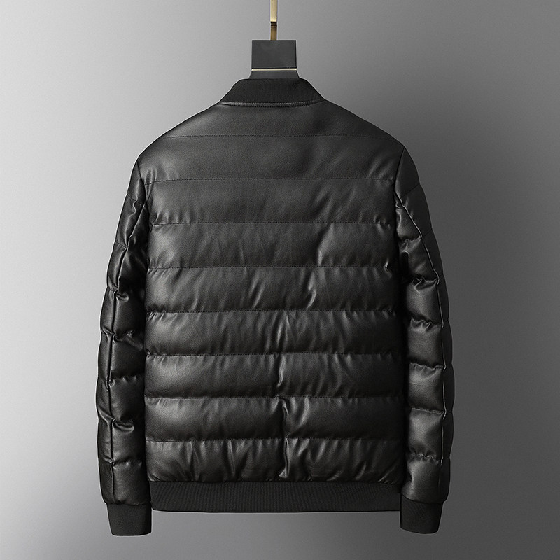 冬季男士棉衣短款外套修身羽绒棉服棒球领加厚PU皮棉衣826-P75,男装棉衣,星座1403B