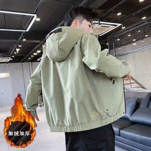 冬季新款男士字母刺绣连帽休闲夹克外套JK802-1 -P50 大码元图片