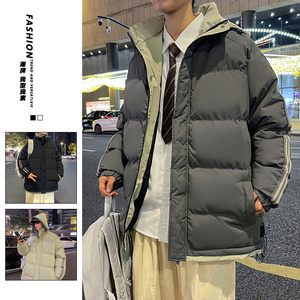 冬季保暖棉衣外套男潮流连帽棉袄大码宽松男加厚面包服2819-P72图片