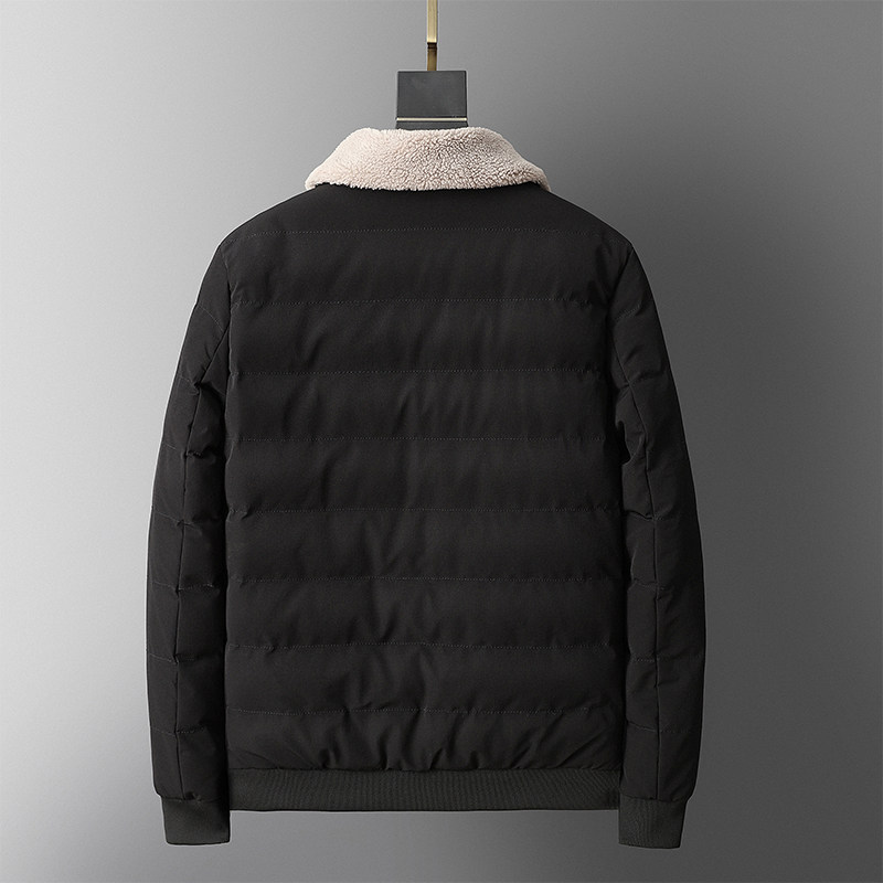 冬季男士羊羔绒翻领棉衣短款外套修身羽绒棉服加厚棉衣827-P65,男装棉衣,星座1403B