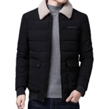 冬季男士羊羔绒翻领棉衣短款外套修身羽绒棉服加厚棉衣827-P65，男装棉衣，星座1403B