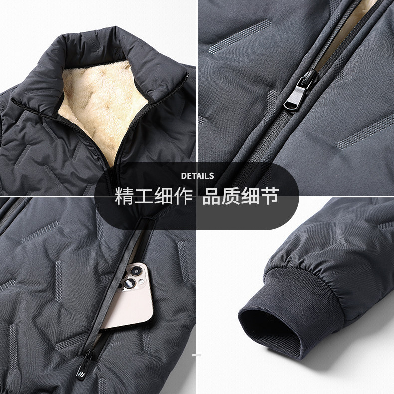 冬季男士大码加绒加厚立领保暖棉衣外套中年8912-P42,男装棉衣,星座1403B