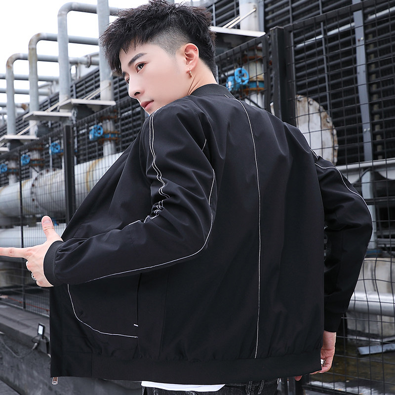 秋季男士棒球服夹克男韩版潮流新款街头运动风外套青少年837-P45，男装夹克，星座1403B