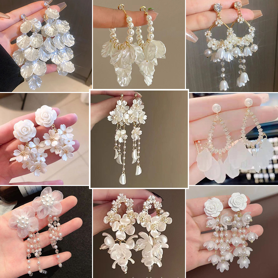 思慕琦气质合金女电镀花朵耳环