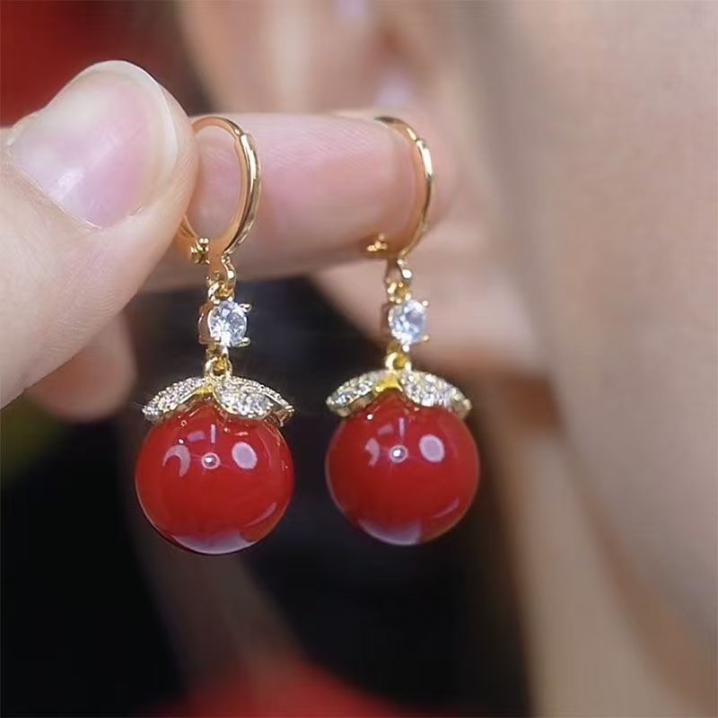 思慕琦气质合金女仿珍珠水滴耳环