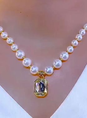 超闪方牌珍珠项链2025年新款