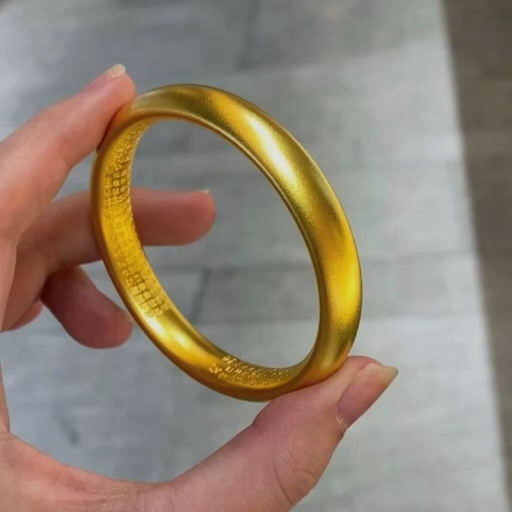 小红书同款古法心经金手镯婚礼图片