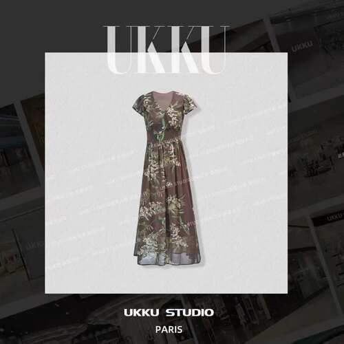 149【UKKU STUDIO】夏季气质长裙时尚复古显瘦连衣裙设计感916863