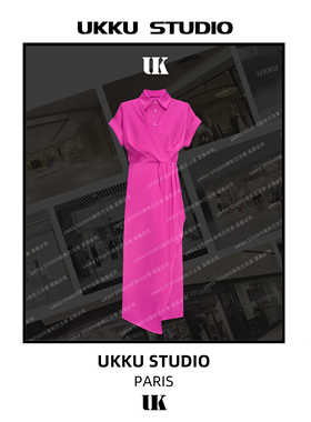 【UKKU STUDIO】时尚减龄法式质感连衣裙收腰瘦简约不撞款512411