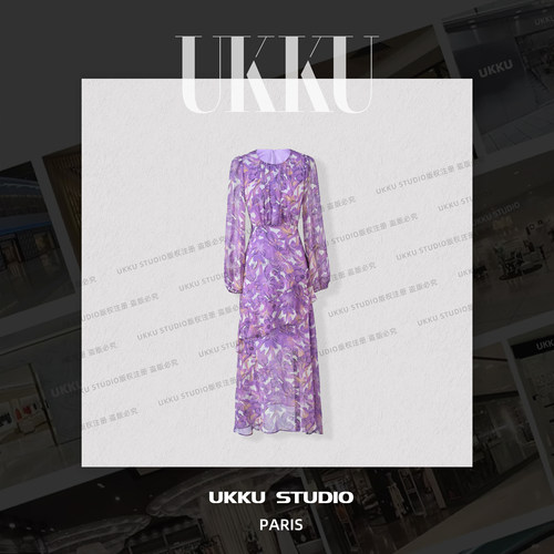 116【UKKU STUDIO】夏季女款碎花收腰显瘦气质女士连衣裙914706