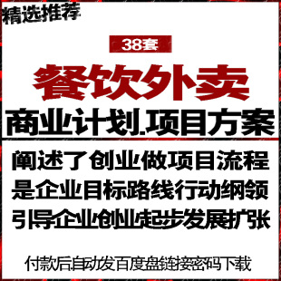 餐饮美食品外卖配送项目投融资商业创业计划策划书可行性报告方案