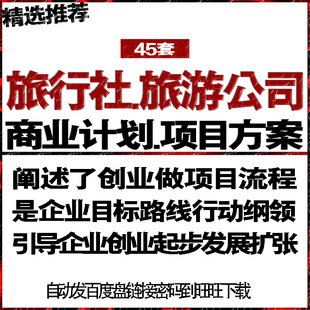 旅行社旅游公司互联网APP融资商创业策计划书可行性研究报告方案