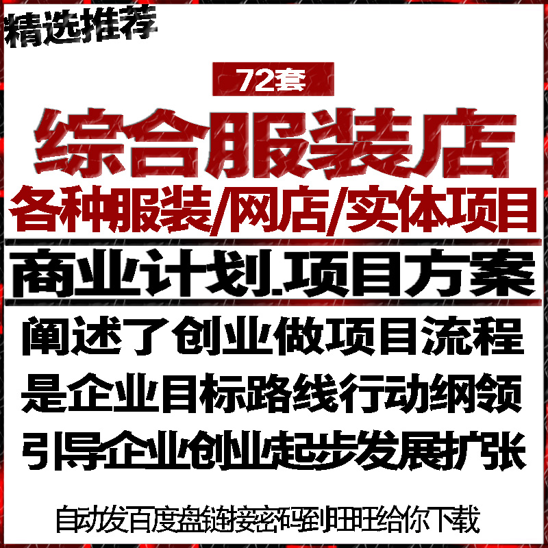 综合服装店各种服装网店实体项目投融资商创业计划策划书报告方案