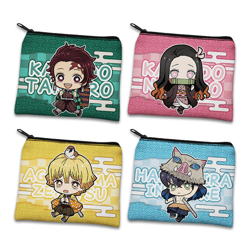 鬼灭之刃周边帆布零钱包卡包拉链迷你炭治郎祢豆子善逸伊之助