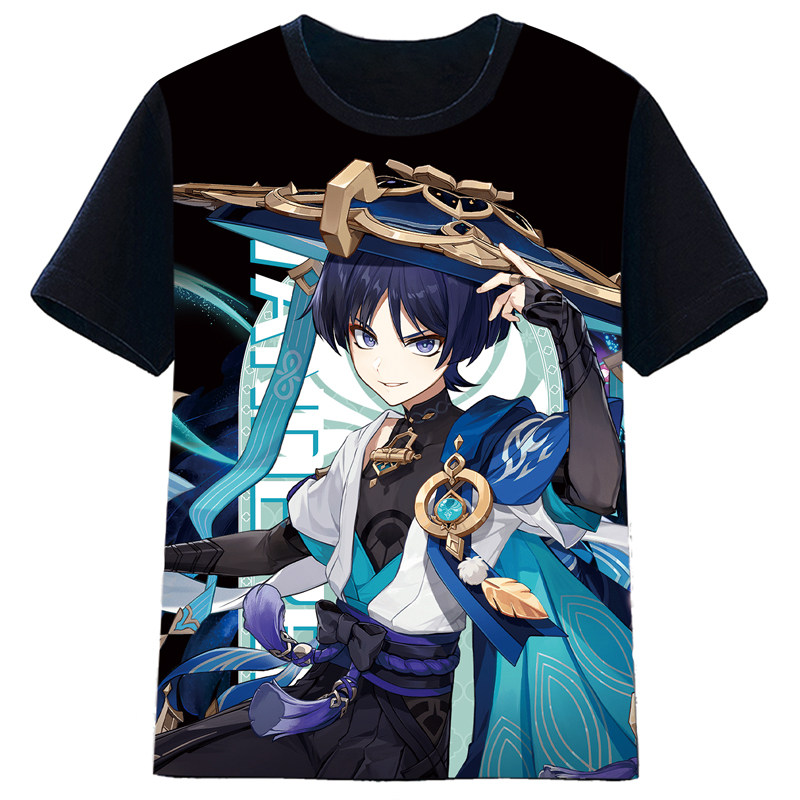 动漫t恤原神雷电纳西妲散兵艾尔海森周边二次元夏季服装宅品痛衣