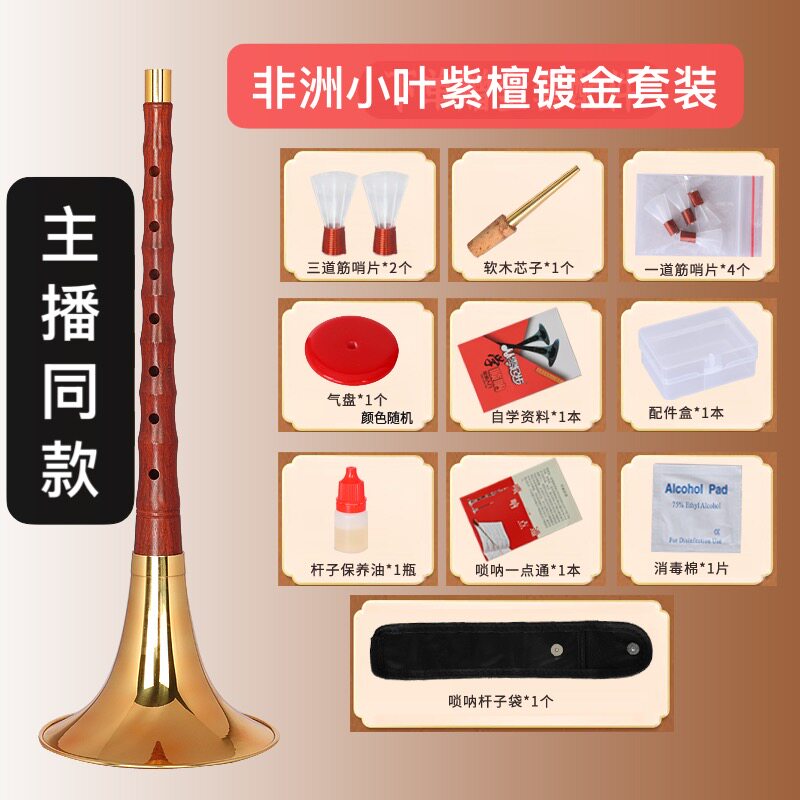 天津老厂家直销专业品质非洲小叶檀唢呐全套各调齐全包退换
