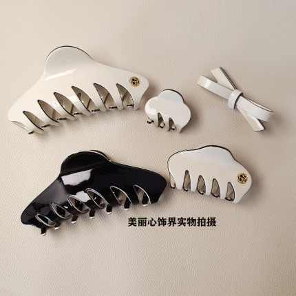 法式优雅专柜同款经典醋酸抓夹大号鲨鱼夹后脑勺马尾盘发夹