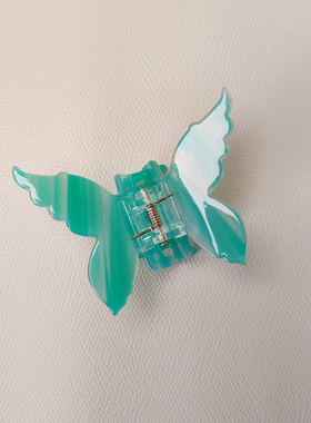 Emi Jay同款欧美风绿色法式浪漫复古甜美仙女蝴蝶抓夹发夹后脑勺