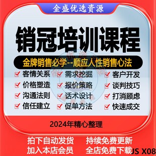 销售培训课程谈判心理学快速成交技巧销冠签单沟通话术视频教程