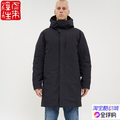 始祖鸟加厚中长款连帽羽绒服大衣