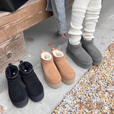 周冬雨同款mini皮毛一体雪地靴女