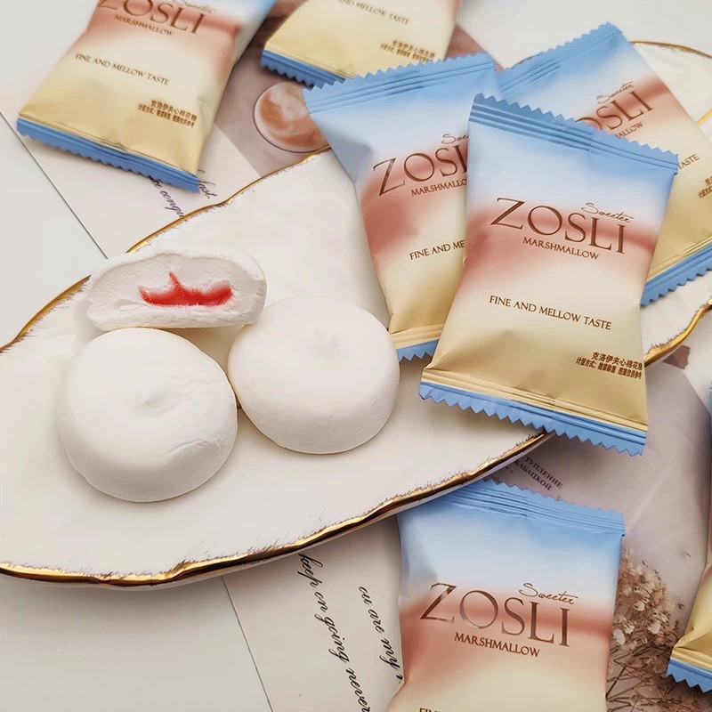ZOSLI英国佐斯里夹心草莓味棉花糖高颜值喜糖结婚糖果伴手礼零食